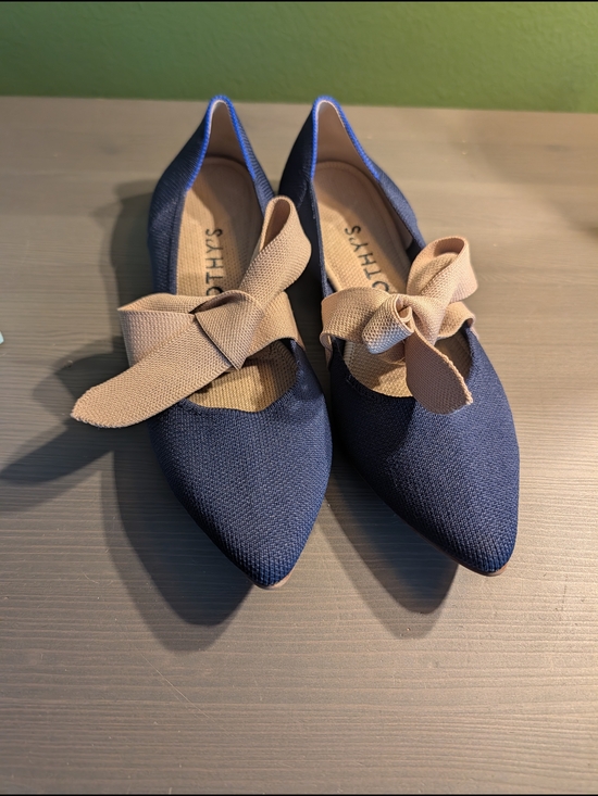 Rothy's Shoes - Rothy's The Point Mary Jane Sapphire Blue Fawn Bow Flat Shoes Size 8